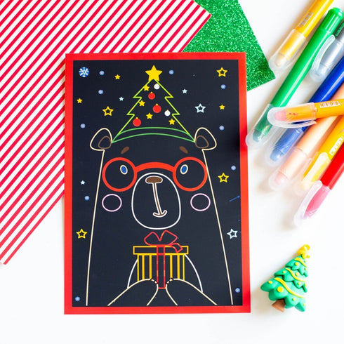 Grabados en color y páginas para colorear. Año Nuevo