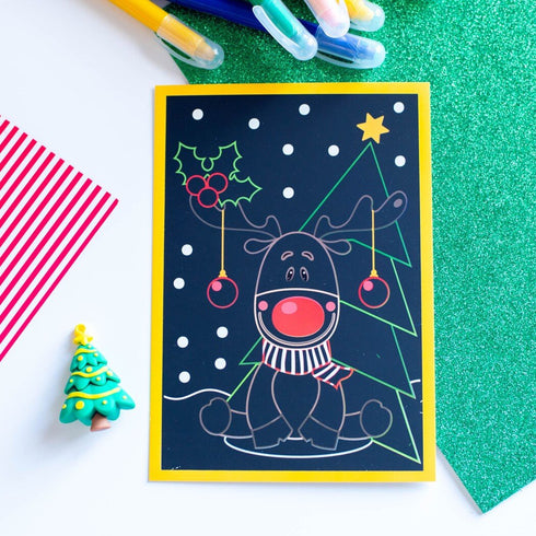 Grabados en color y páginas para colorear. Año Nuevo